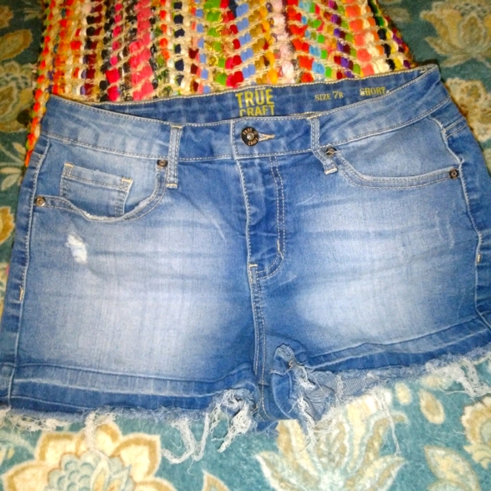 Womens True Craft blue jean shorts size 7 NWOT